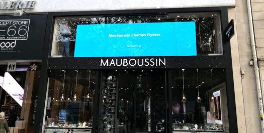Écran vitrine Led Mauboussin Champs Elysées