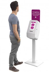 Borne d'accueil Balden avec code barre