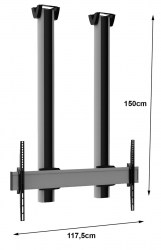 Support Ecran vitrine 75 pouces vertical