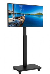 Support pied totem métal noir pour TV 4K