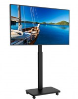 Support pied totem métal noir pour TV 4K